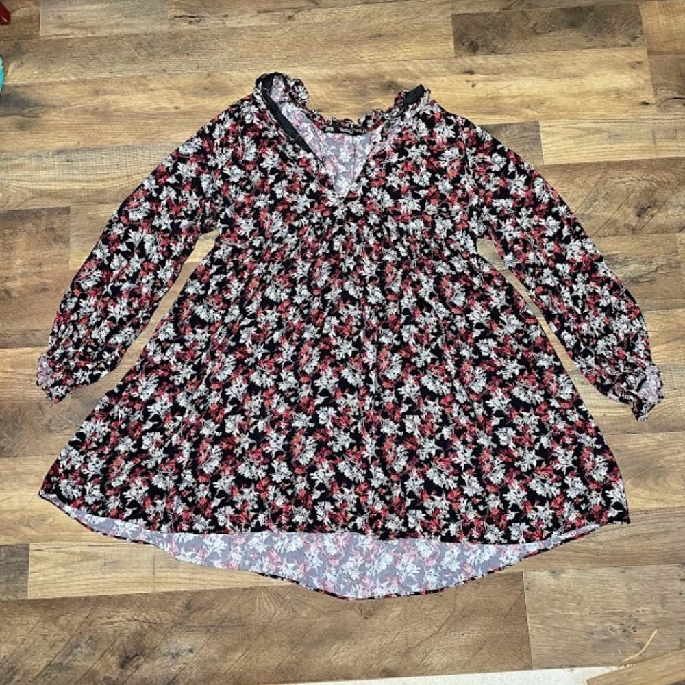 Zara button up loose fit large floral summer dress